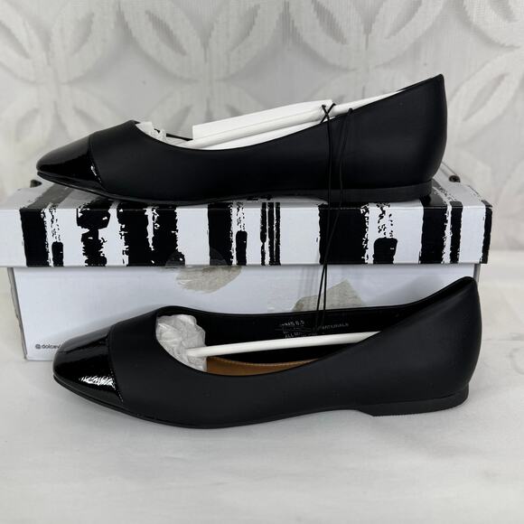 DV Dolce Vita MALANIE Square Toe Black Ballet Flats Shoes Slip On NIB Size 6.5 - Picture 1 of 8